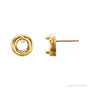 Sapphire Row Round Bezel-Set Solitaire Earrings setting in 14K Yellow Gold, shown with a center stone (sold separately)