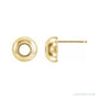 Sapphire Row Round Bezel-Set Dome Earrings setting in 14K Yellow Gold, shown with a center stone (sold separately)