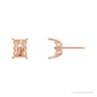 Sapphire Row Emerald 4-Prong Fleur-de-lis Stud Earrings setting in 14K Rose Gold, shown with a center stone (sold separately)