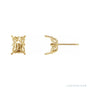Sapphire Row Emerald 4-Prong Fleur-de-lis Stud Earrings setting in 14K Yellow Gold, shown with a center stone (sold separately)