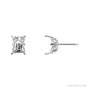 Sapphire Row Emerald 4-Prong Fleur-de-lis Stud Earrings setting in Platinum, shown with a center stone (sold separately)