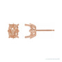 Sapphire Row Oval 4-Prong Fleur-de-lis Earrings setting in 14K Rose Gold, shown with a center stone (sold separately)