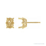 Sapphire Row Oval 4-Prong Fleur-de-lis Earrings setting in 14K Yellow Gold, shown with a center stone (sold separately)