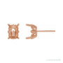 Sapphire Row Elongated Cushion 4-Prong Fleur-de-lis Stud Earrings setting in 14K Rose Gold, shown with a center stone (sold separately)
