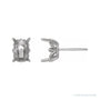 Sapphire Row Elongated Cushion 4-Prong Fleur-de-lis Stud Earrings setting in 14K White Gold, shown with a center stone (sold separately)