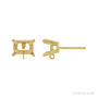Sapphire Row Basket Stud Earrings Top setting in 14K Yellow Gold, shown with a center stone (sold separately)