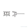 Sapphire Row Basket Stud Earrings Top setting in Platinum, shown with a center stone (sold separately)