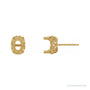 Sapphire Row Oval 4-Prong Lace-Style Earrings setting in 14K Yellow Gold, shown with a center stone (sold separately)