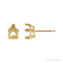 Sapphire Row Pear Double Claw-Prong Stud Earrings setting in 14K Yellow Gold, shown with a center stone (sold separately)