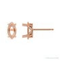 Sapphire Row Marquise 4-Prong Floral Stud Earrings setting in 14K Rose Gold, shown with a center stone (sold separately)