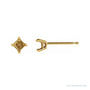 Sapphire Row Square 4-Prong Stud Earrings setting in 14K Yellow Gold, shown with a center stone (sold separately)