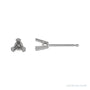 Sapphire Row Trillion 3-Prong V-End Earrings setting in 14K White Gold, shown with a center stone (sold separately)