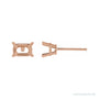 Sapphire Row Emerald 4-Prong Stud Earrings setting in 14K Rose Gold, shown with a center stone (sold separately)