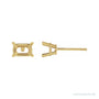 Sapphire Row Emerald 4-Prong Stud Earrings setting in 14K Yellow Gold, shown with a center stone (sold separately)