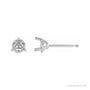 Sapphire Row Round 3-Prong Heart Stud Earrings setting in 14K White Gold, shown with a center stone (sold separately)