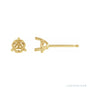 Sapphire Row Round 3-Prong Heart Stud Earrings setting in 14K Yellow Gold, shown with a center stone (sold separately)
