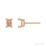 Sapphire Row Oval 4-Prong Rose-Cut Stud Earrings setting in 14K Rose Gold, shown with a center stone (sold separately)