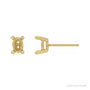 Sapphire Row Oval 4-Prong Rose-Cut Stud Earrings setting in 14K Yellow Gold, shown with a center stone (sold separately)
