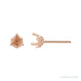 Sapphire Row Round 3-Prong Stud Earrings setting in 14K Rose Gold, shown with a center stone (sold separately)
