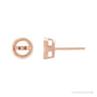 Sapphire Row Pearl Earrings setting in 14K Rose Gold, shown without a pearl (pearl sold separately)