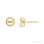 Sapphire Row Pearl Earrings setting in 14K Yellow Gold, shown without a pearl (pearl sold separately)