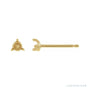Sapphire Row Seed Pearl 3-Prong Stud Earrings setting in 14K Yellow Gold, shown without a pearl (pearl sold separately)