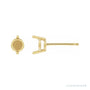 Sapphire Row Round 2-Prong Stud Earrings setting in 14K Yellow Gold, shown with a center stone (sold separately)