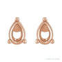 Sapphire Row Pear 3-Prong Stud Earrings setting in 14K Rose Gold, shown with a center stone (sold separately)