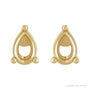 Sapphire Row Pear 3-Prong Stud Earrings setting in 14K Yellow Gold, shown with a center stone (sold separately)
