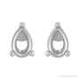 Sapphire Row Pear 3-Prong Stud Earrings setting in Platinum, shown with a center stone (sold separately)