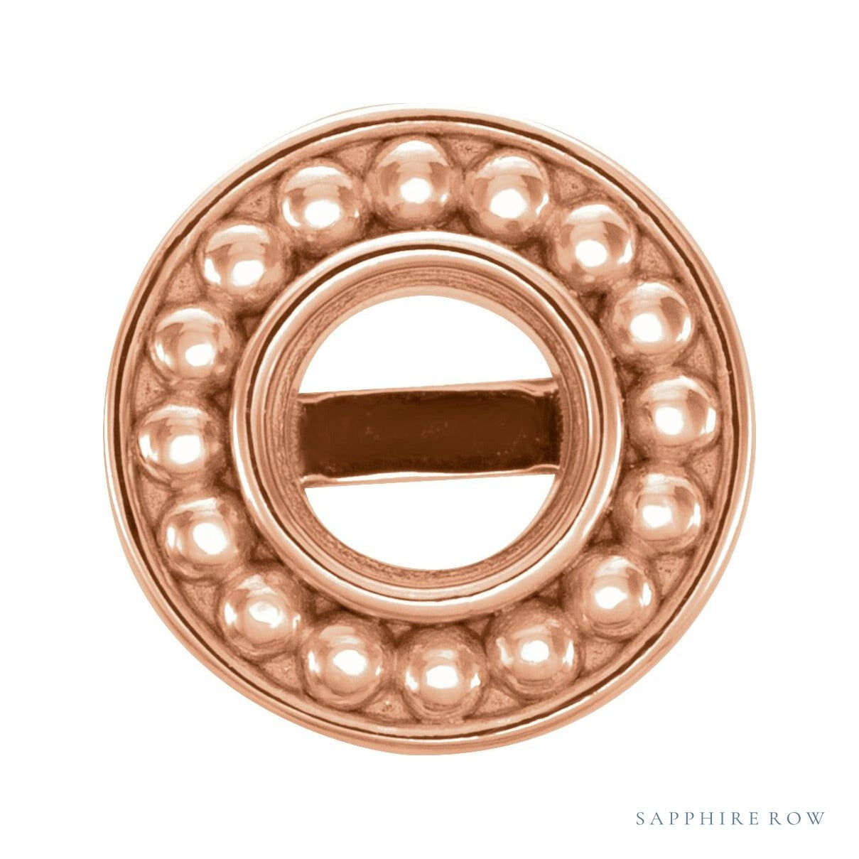 Sapphire Row Bezel-Set Beaded Earrings setting in 14K Rose Gold, shown with a center stone (sold separately)
