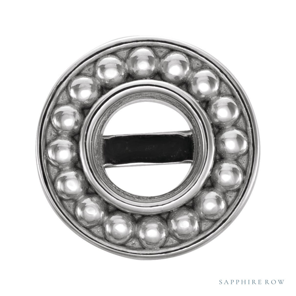 Sapphire Row Bezel-Set Beaded Earrings setting in 14K White Gold, shown with a center stone (sold separately)