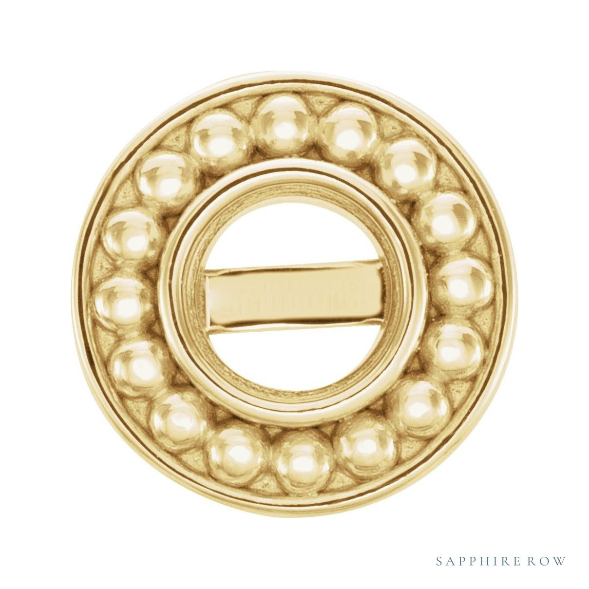 Sapphire Row Bezel-Set Beaded Earrings setting in 14K Yellow Gold, shown with a center stone (sold separately)