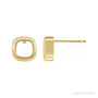 Sapphire Row Cushion Bezel-Set Earrings setting in 14K Yellow Gold, shown with a center stone (sold separately)