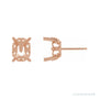 Sapphire Row Elongated Cushion 4-Prong Fleur-de-lis Earrings setting in 14K Rose Gold, shown with a center stone (sold separately)