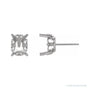 Sapphire Row Elongated Cushion 4-Prong Fleur-de-lis Earrings setting in Platinum, shown with a center stone (sold separately)