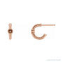 Sapphire Row Bezel-Set Huggie Earrings setting in 14K Rose Gold, shown with a center stone (sold separately)