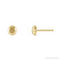 Sapphire Row Round Bezel-Set Stud Earrings setting in 14K Yellow Gold, shown with a center stone (sold separately)