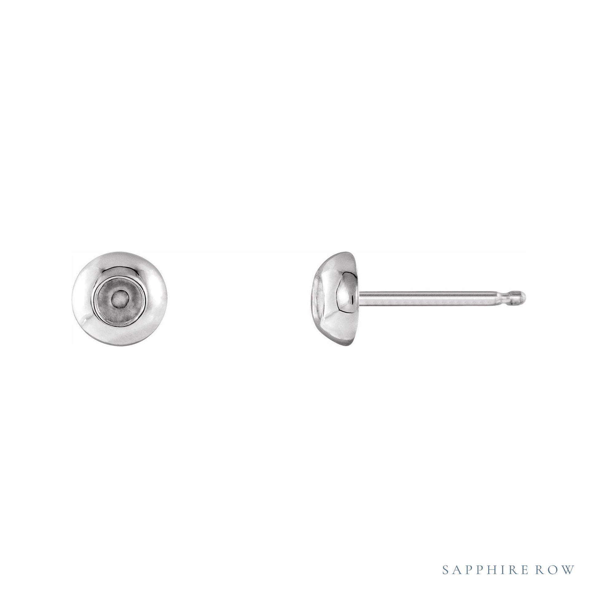 Sapphire Row Round Bezel-Set Stud Earrings setting in Platinum, shown with a center stone (sold separately)