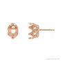 Sapphire Row Oval 6-Prong Granulated Earrings setting in 14K Rose Gold, shown with a center stone (sold separately)