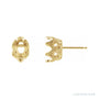 Sapphire Row Oval 6-Prong Granulated Earrings setting in 14K Yellow Gold, shown with a center stone (sold separately)