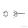 Sapphire Row Oval 6-Prong Granulated Earrings setting in Platinum, shown with a center stone (sold separately)
