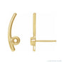 Sapphire Row Bezel-Set Ear Climbers Earrings setting in 14K Yellow Gold, shown with a center stone (sold separately)