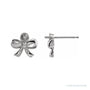 Sapphire Row Pearl Bow Earrings setting in 14K White Gold, shown without a pearl (pearl sold separately)