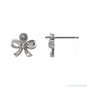 Sapphire Row Pearl Bow Earrings setting in Platinum, shown without a pearl (pearl sold separately)