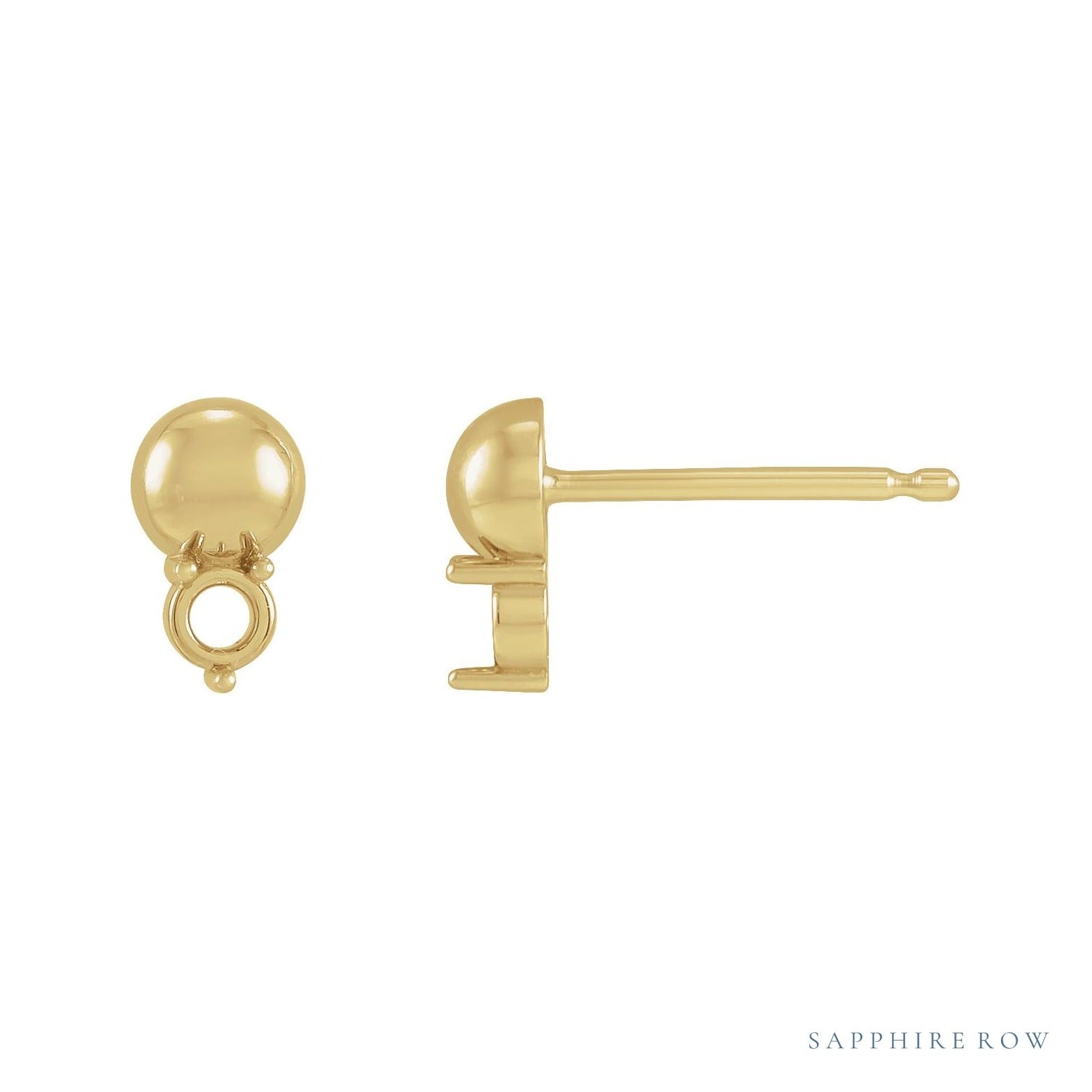 Sapphire Row Accented Bead Earrings setting in 14K Yellow Gold, shown with a center stone (sold separately)
