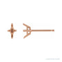 Sapphire Row Lozenge 4-Prong Stud Earrings setting in 14K Rose Gold, shown with a center stone (sold separately)