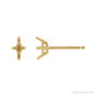 Sapphire Row Lozenge 4-Prong Stud Earrings setting in 14K Yellow Gold, shown with a center stone (sold separately)