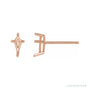 Sapphire Row Kite 4-Prong Stud Earrings setting in 14K Rose Gold, shown with a center stone (sold separately)
