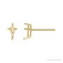 Sapphire Row Kite 4-Prong Stud Earrings setting in 14K Yellow Gold, shown with a center stone (sold separately)